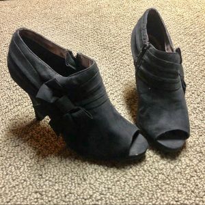 Black peep toe booties